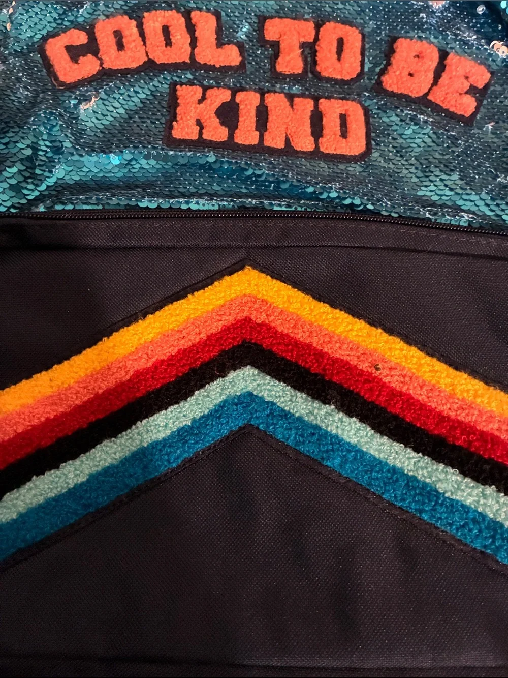 Kids Sequined Blue 'Cool To Be Kind' Backpack New
